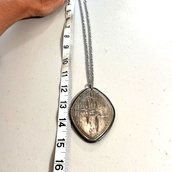 1974 TOWLE Sterling Silver Pendant Necklace - Two-Sided Beauty Vintage - Picture 4 of 4